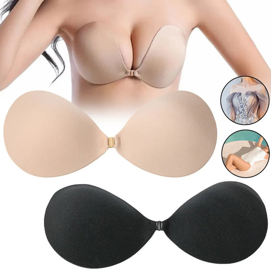 Invisible Push Up Bra Bust Front Closure Sticky Bra