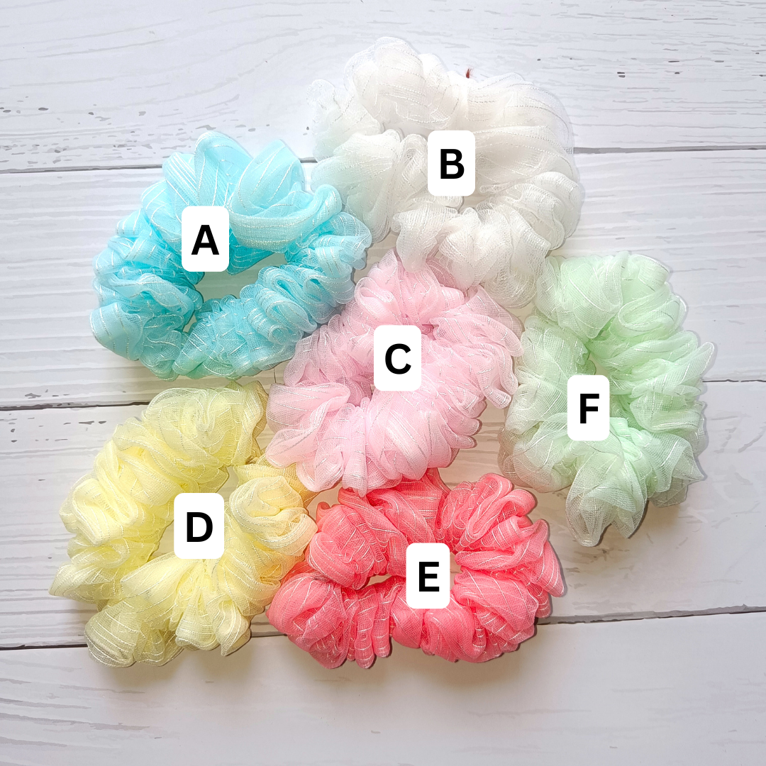 Iridescent Tulle Scrunchies
