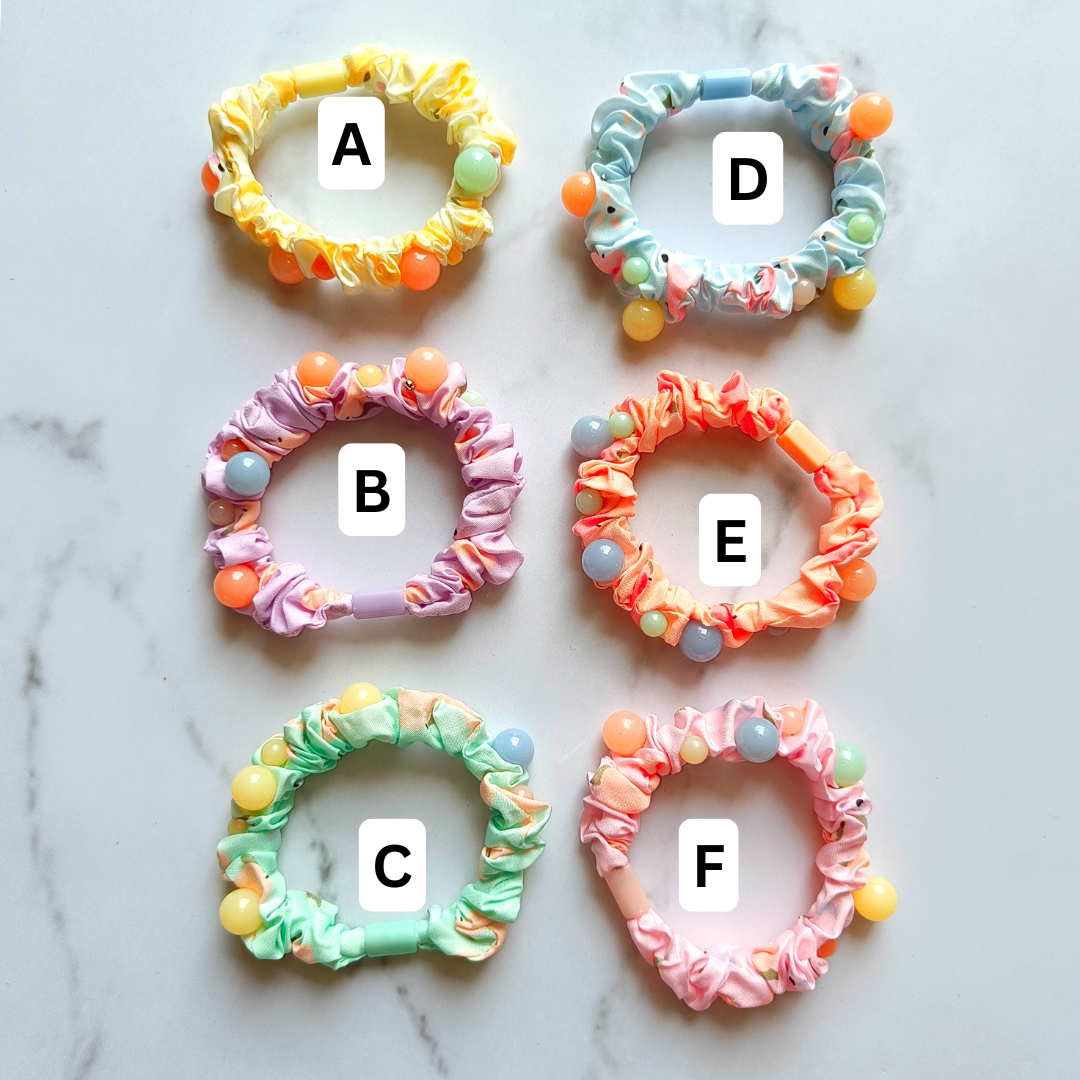 Beaded Fabric Hair Elastics Hair Band