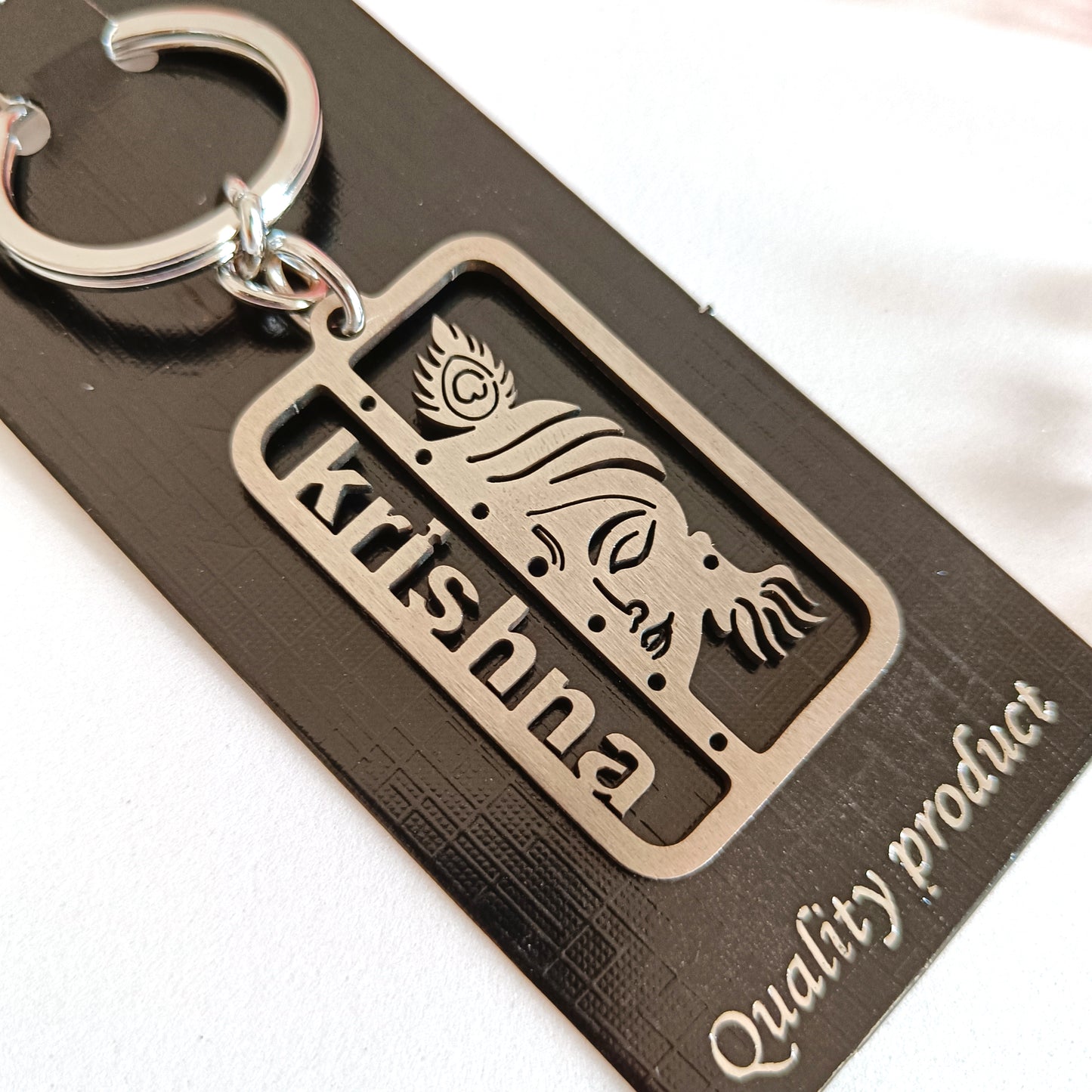 Krishna Stailness Steel Keychain
