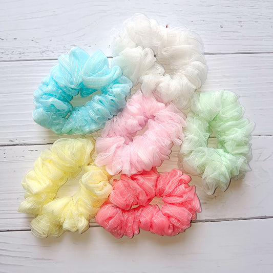 Iridescent Tulle Scrunchies