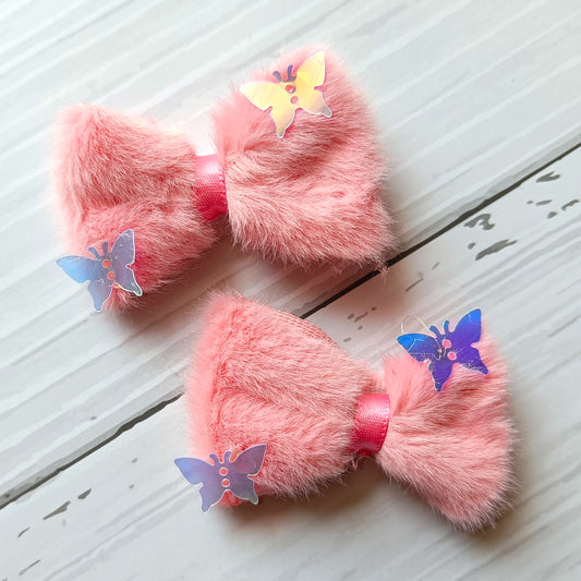 Cotton Candy Butterfly Clips