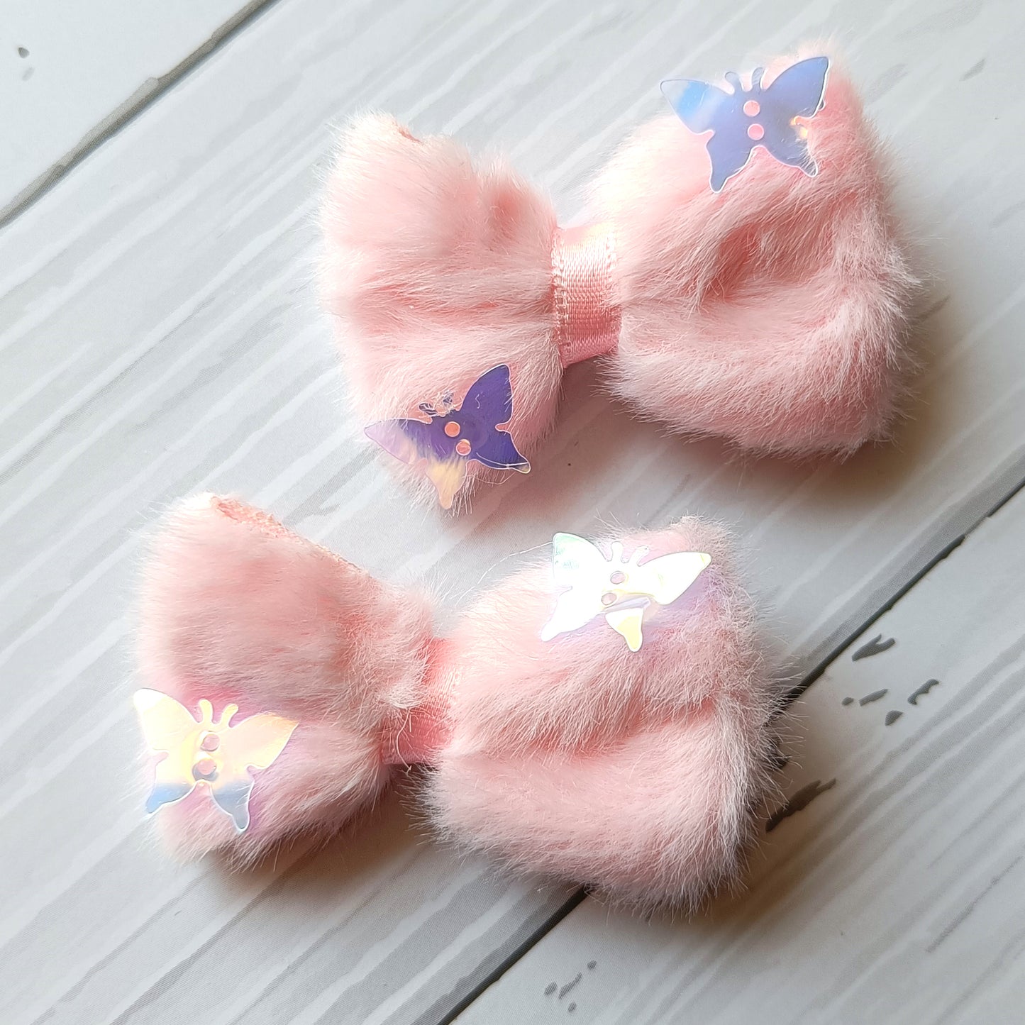Cotton Candy Butterfly Clips