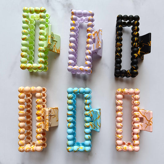 Bubble Border Claw Clips