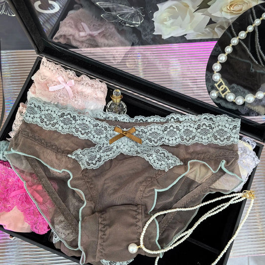 Fully transparent underwear women's sexy lace