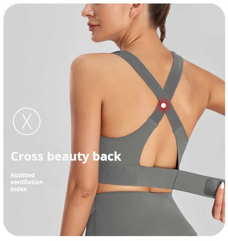 Large Size Front Zipper Sports Bra