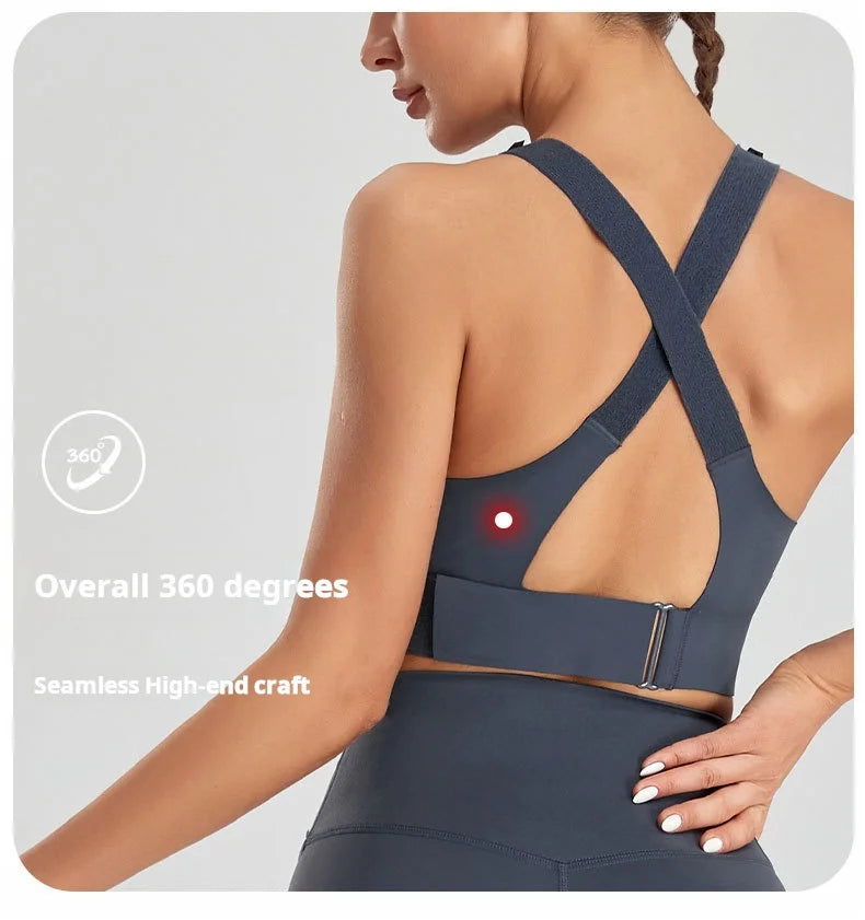 Large Size Front Zipper Sports Bra