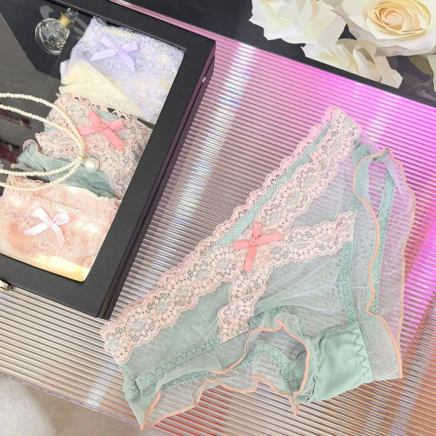 Fully transparent underwear women's sexy lace