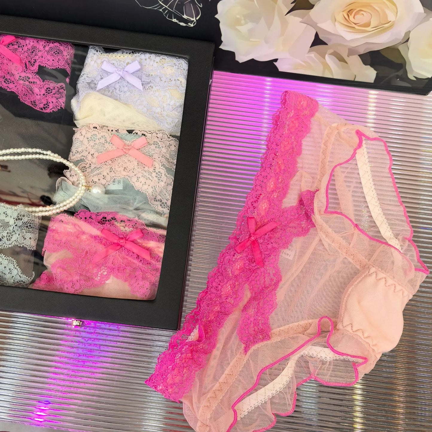 Fully transparent underwear women's sexy lace
