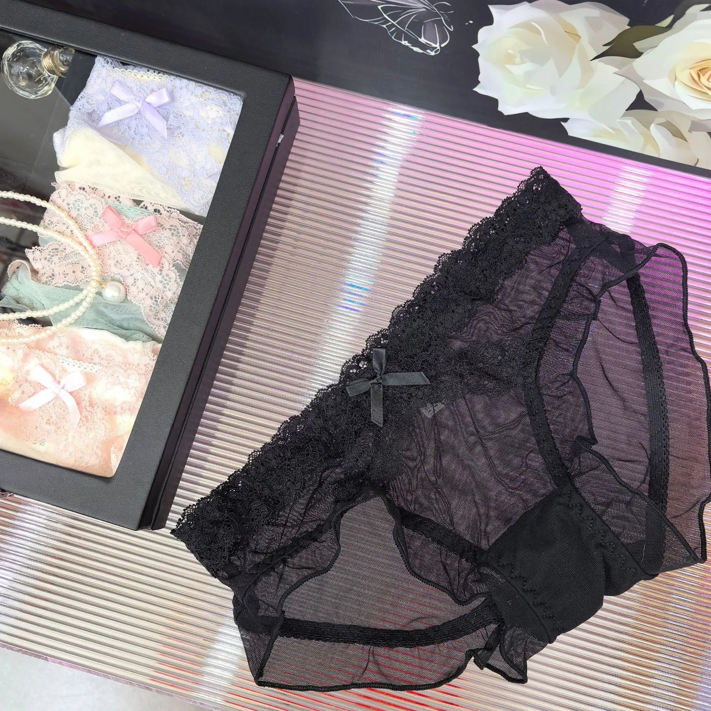 Fully transparent underwear women's sexy lace