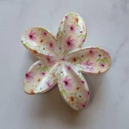 Flower Print Flower Hair Claw